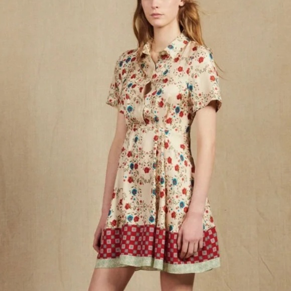 Sandro Dresses & Skirts - Sandro Ayeon Silk floral print Mini Dress - Size EU 42